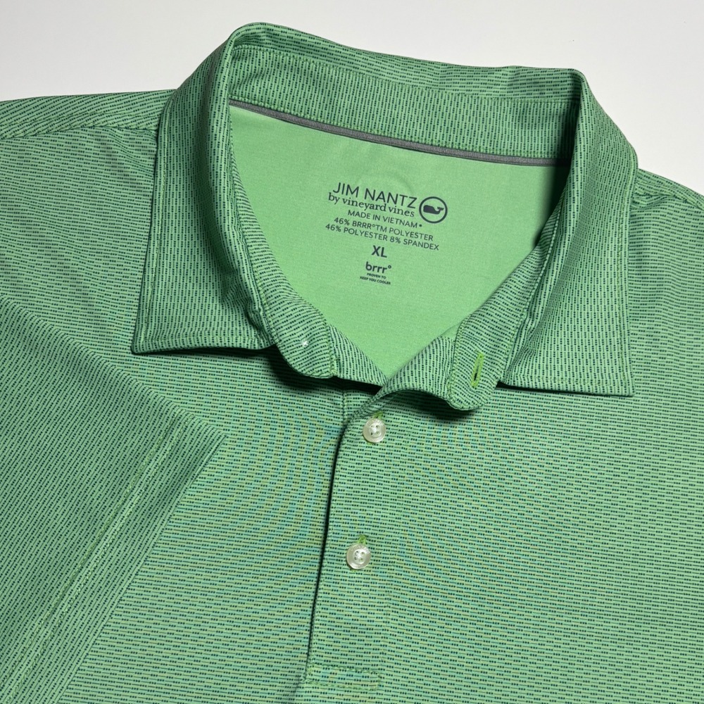 Vineyard‎ Vines Performance Polo Shirt Men XL Green Stripe Preppy Golf Shirt